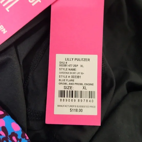 NWT Lilly Pulitzer Luxletic Gardenia Skort UPF50+ Size XL